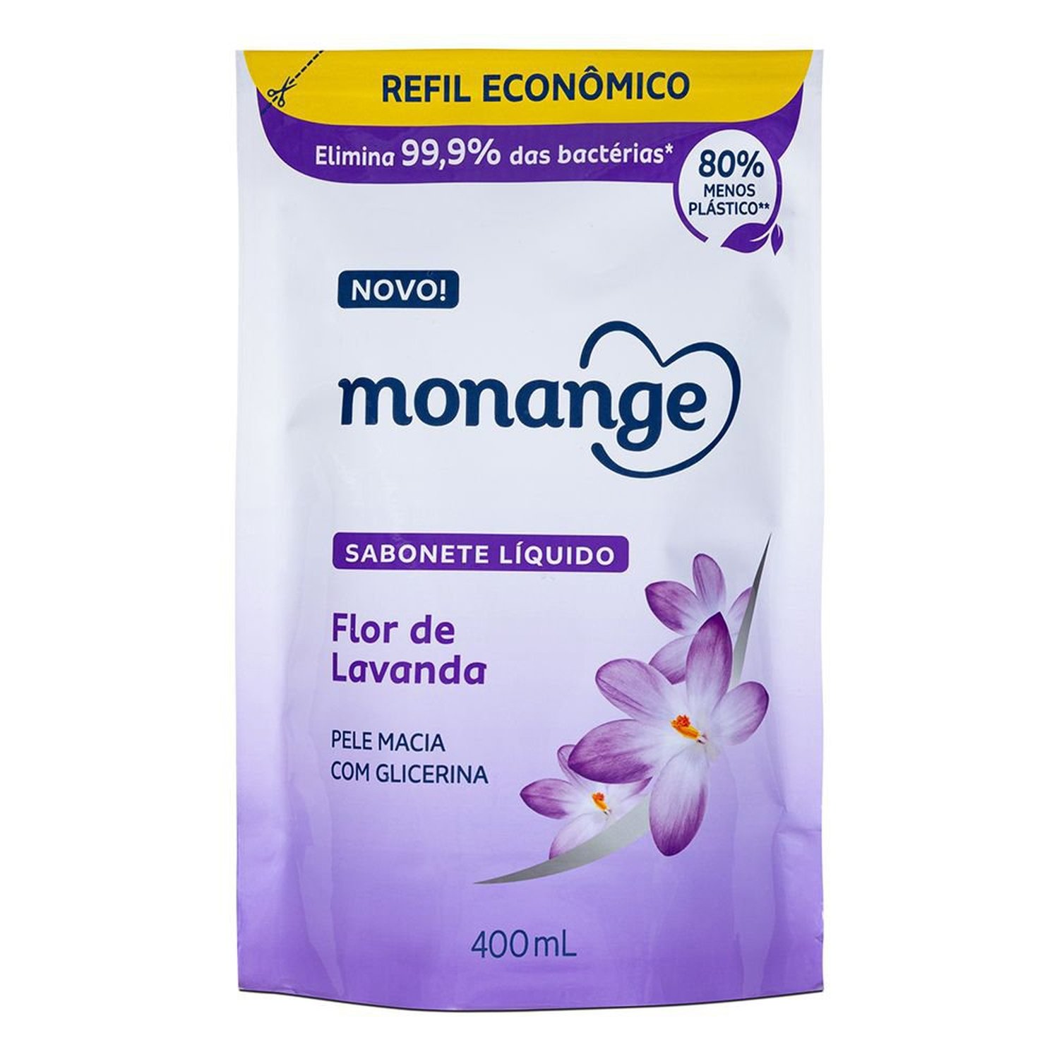 Sabonete Líquido Monange Flor de Lavanda Refil 400ml