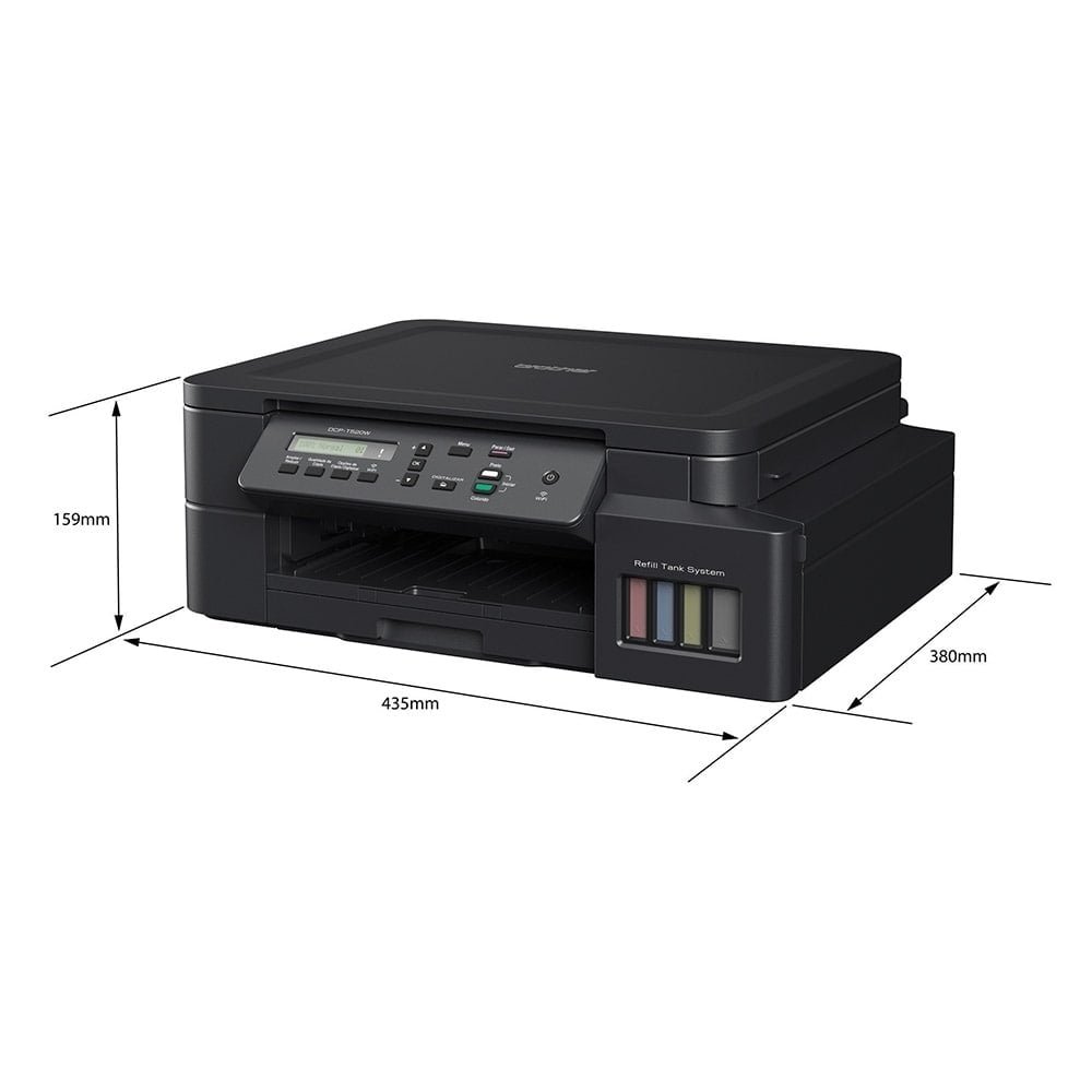 Multifuncional Brother Inktank DCPT520W, A4, 30PPM, 12PPM Color, USB, Wi-Fi, Preto, 110V