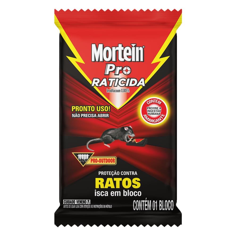 Mortein Pro Raticida Isca em Bloco Proteção Contra Ratos 1 Bloco-Dp/12