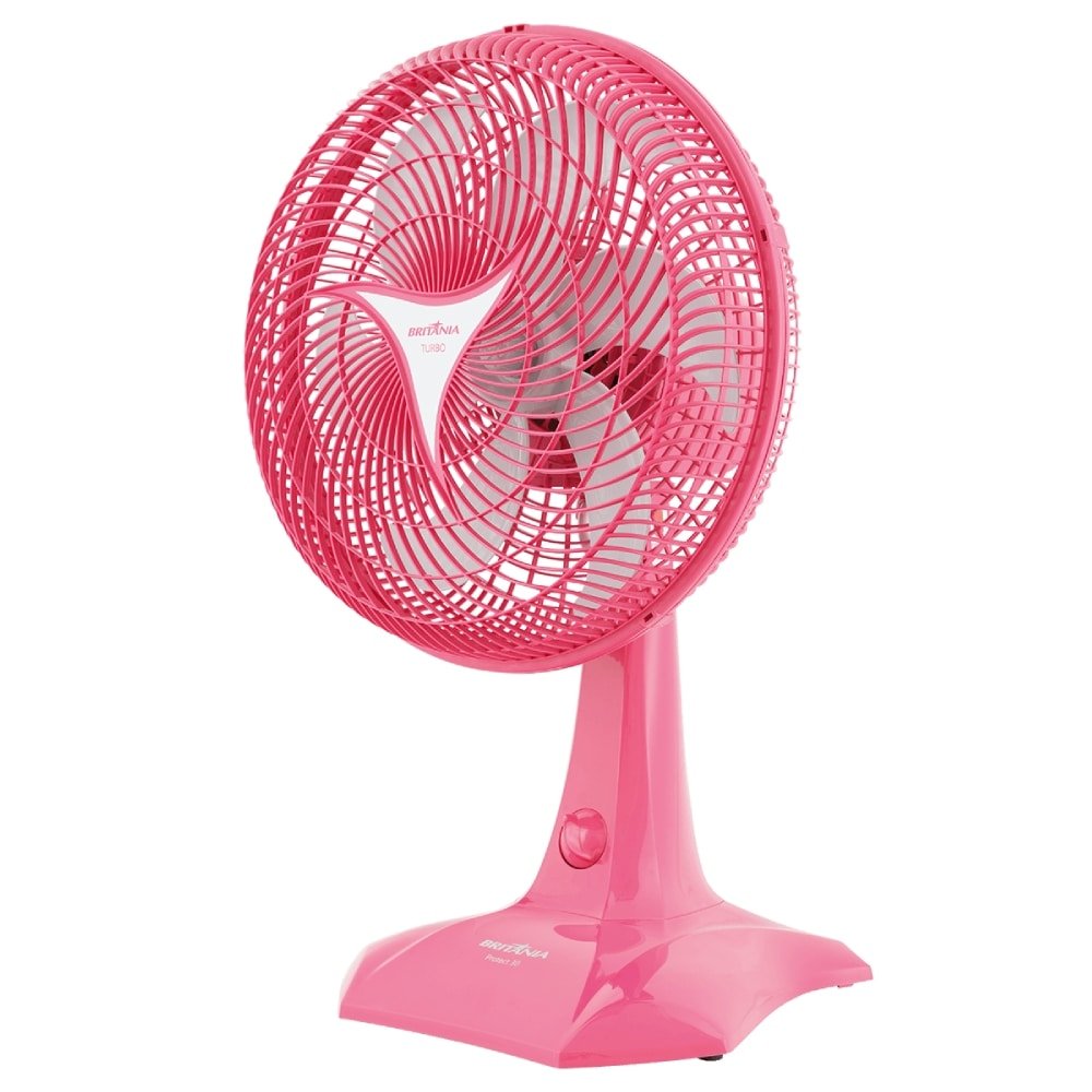 Ventilador de Mesa Britânia Protect Six 30cm, 3 Velocidades, Rosa, 220V