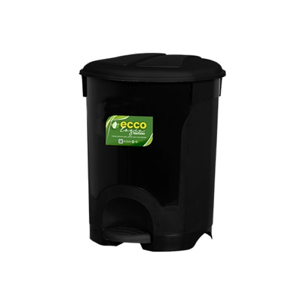 Lixeira Redonda Com Pedal Preta 34l Rischioto