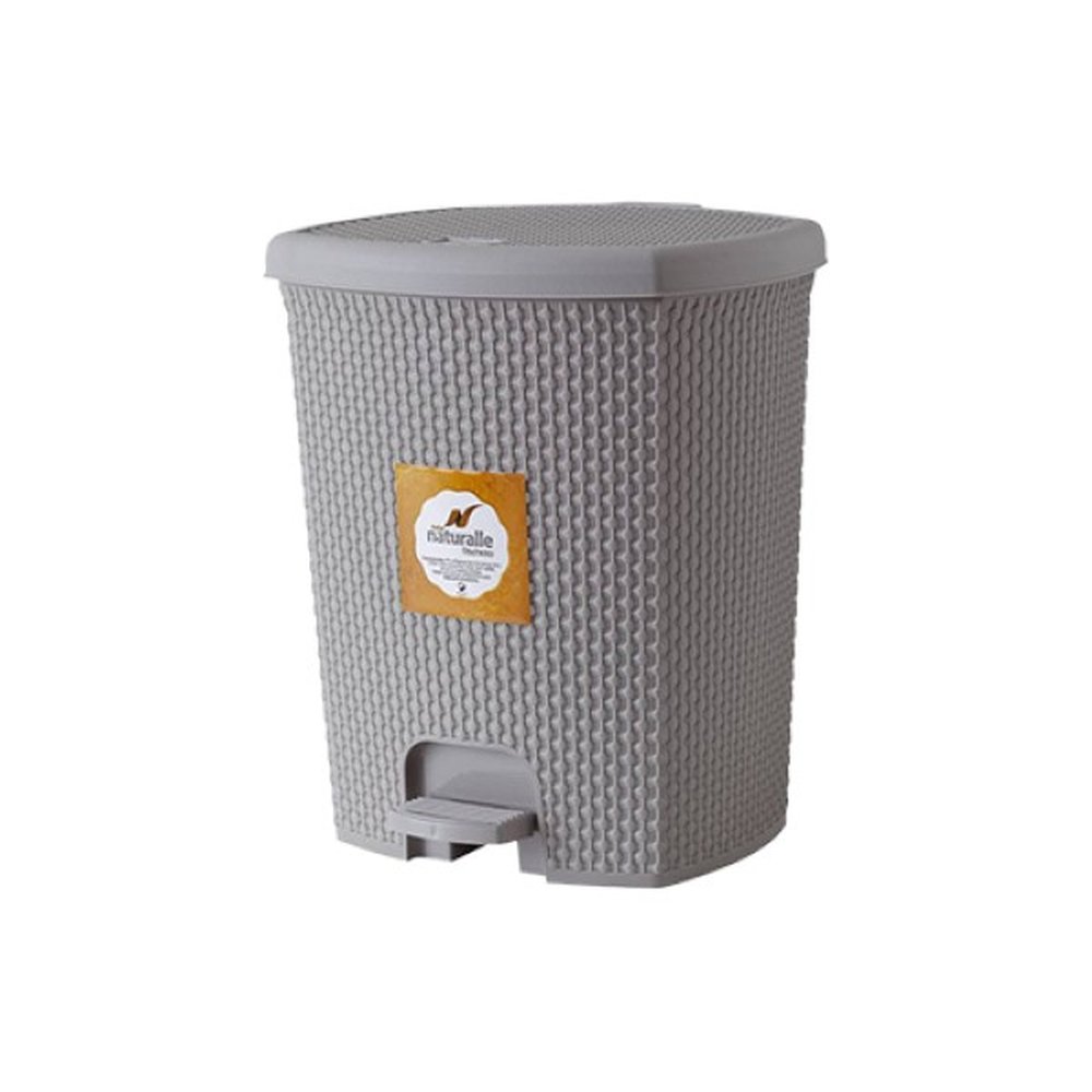Lixeira Quadrada Com Pedal Areia 14,5l Naturalle Rattan