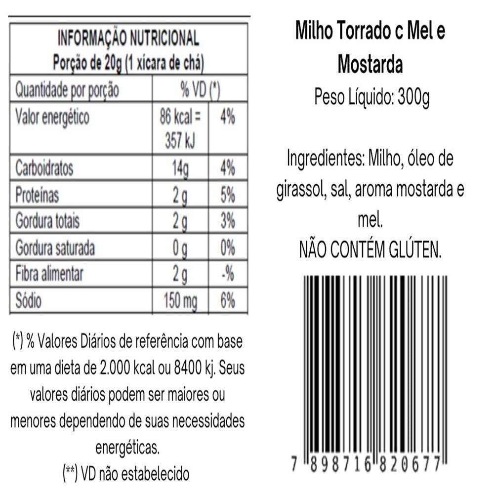Caixa De Pote Milho Torrado Com Mel E Mostarda - 300G