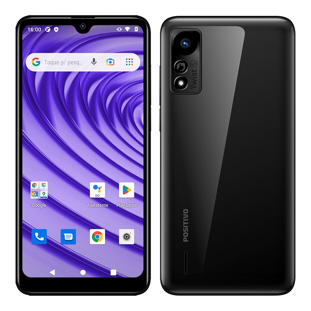 Smartphone Positivo Twist 5 S620, Preto/Azul, Tela 6.26¿ | 4G+Wi-Fi, Câm.Traseira 8MP e Câm.Frontal 8MP, 1GB RAM, 64GB