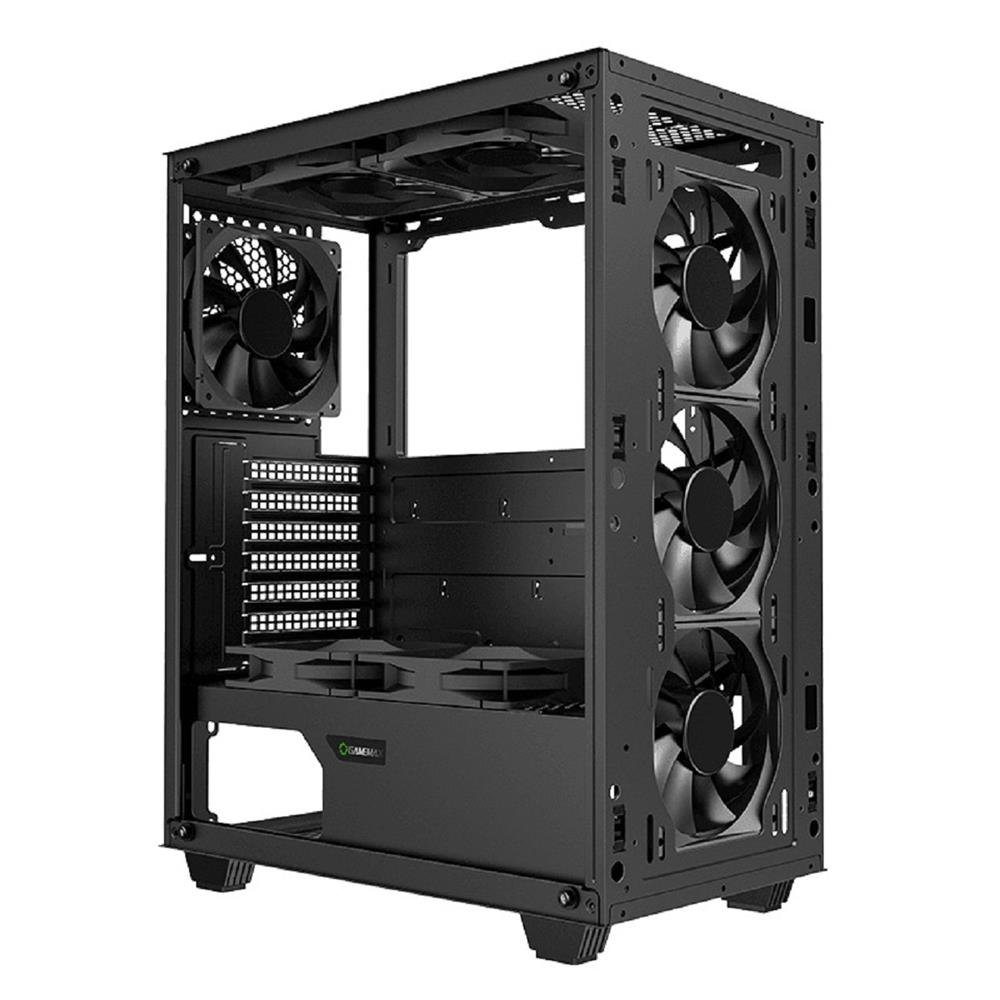Gabinete Gamer Gamemax Fortress TG, Mid Tower, Vidro Temperado, Black, ATX, Sem Fonte, Com 2 Fans, MFG.A362