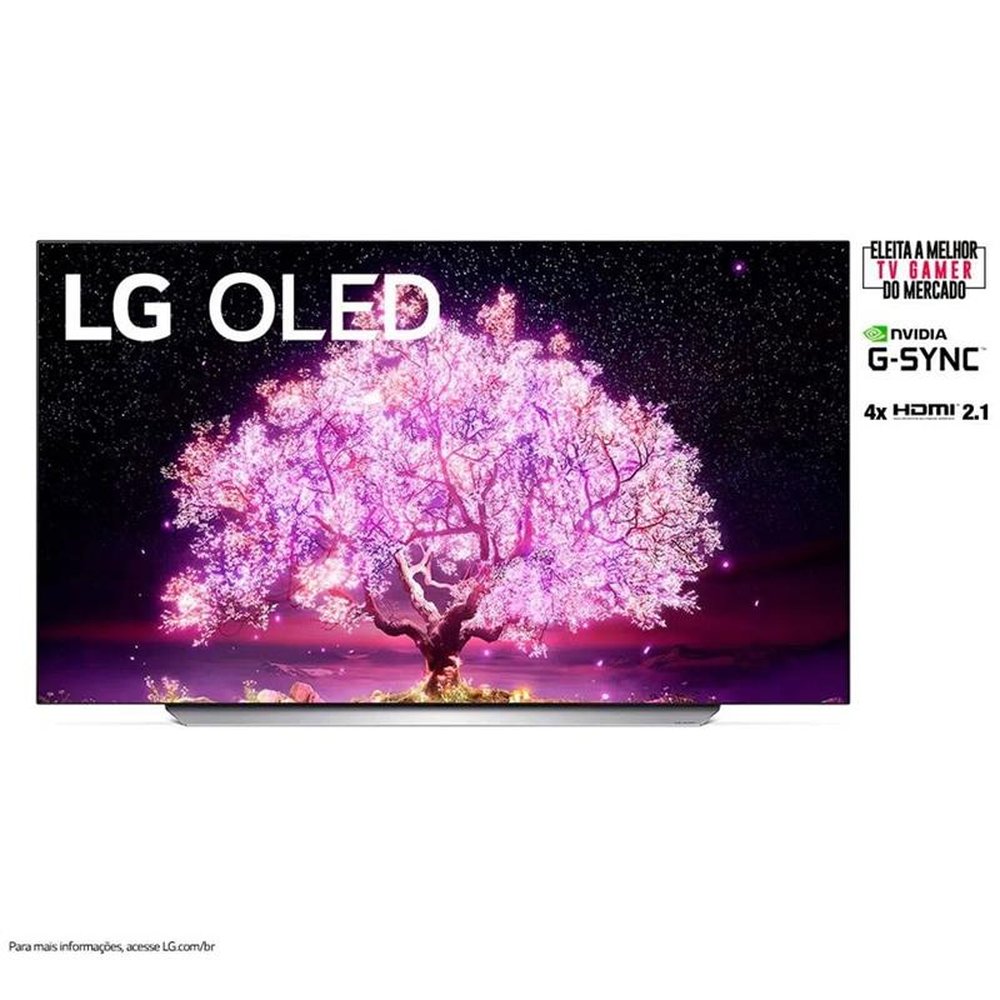 Smart Tv 77" LG 4K OLED77C1, 120Hz, G-Sync, FreeSync, 4x HDMI 2.1, Inteligência Artificial, ThinQ, Google Alexa - 2021