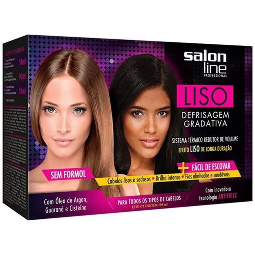 Alisante em Creme Liso Desfrisagem Gradativa 198ml - Salon Line