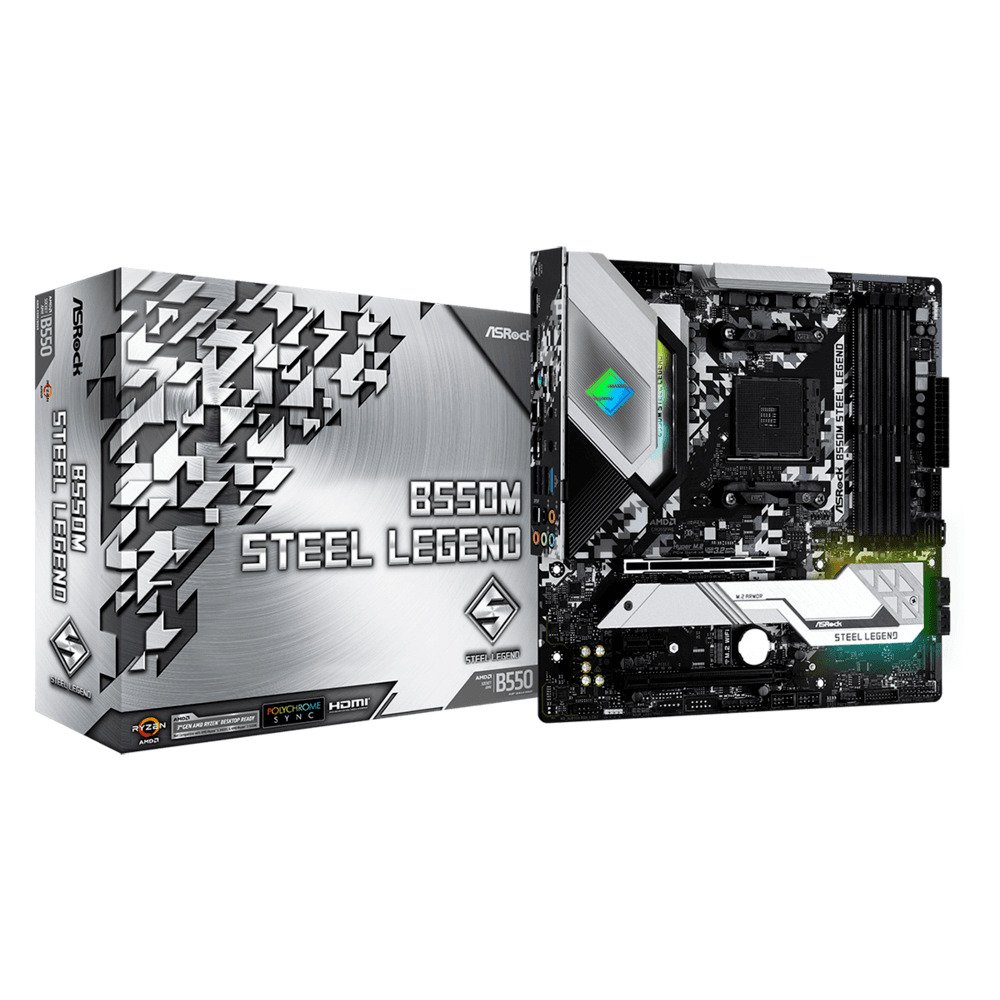 Placa Mãe ASRock B550M Steel Legend AMD AM4 mATX DDR4