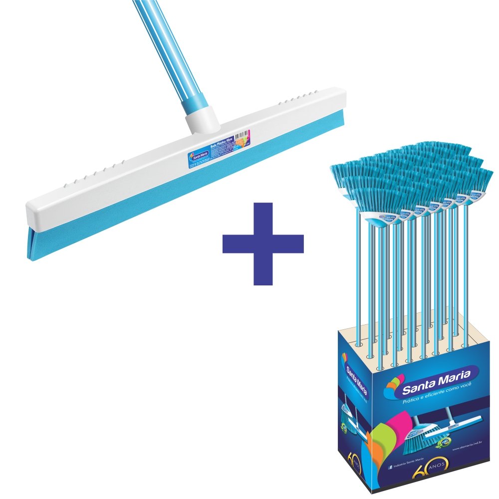 Kit com 10 Caixas Rodo Multiuso Com Cabo 40 Cm + 1 Expositor de papelão - 120 Unidades
