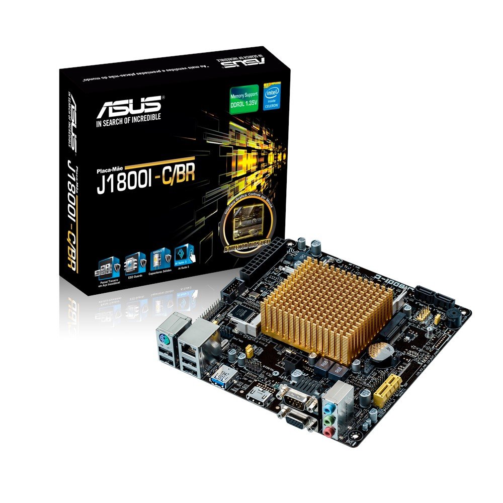 Placa Mãe Asus J1800i-C/Br Intel Dual Core J1800 Mini-Itx Ddr3