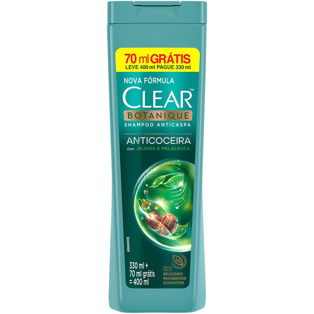 Shampoo Clear Men Anticoceira 400ml Gratis 70ml