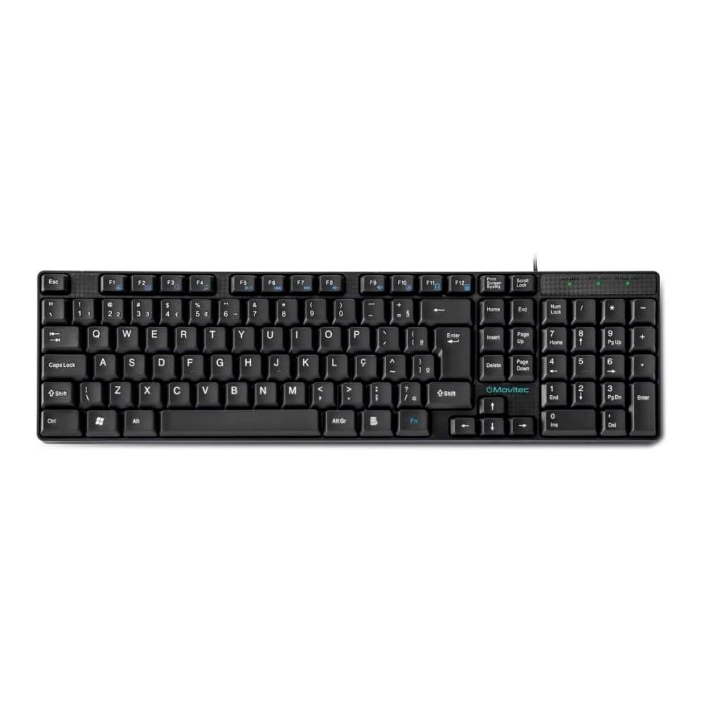Teclado Abnt2 Com Fio Movitec, Preto - Otf-01