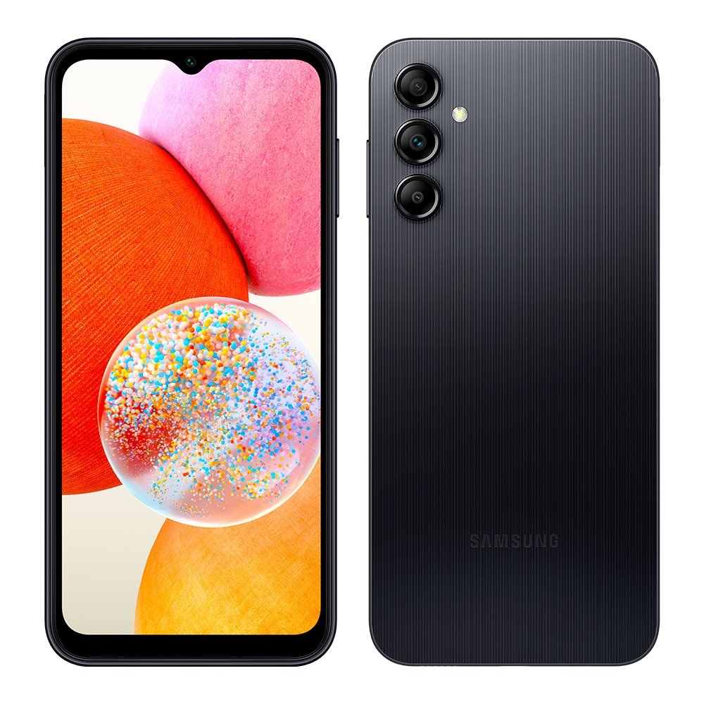 Smartphone Samsung Galaxy A14, Preto, Tela 6.6", 4G+Wi-fi, Android 13, Câm. Traseira Tripla, Câm. Frontal 13MP, 4GB RAM, 128GB