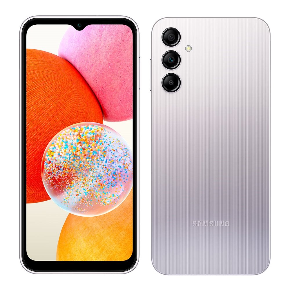 Smartphone Samsung Galaxy A14,Prata, Tela 6.6",4G+Wi-Fi,Câm.Traseira Tripla,Câm.Frontal 13MP,4GB RAM, 128GB