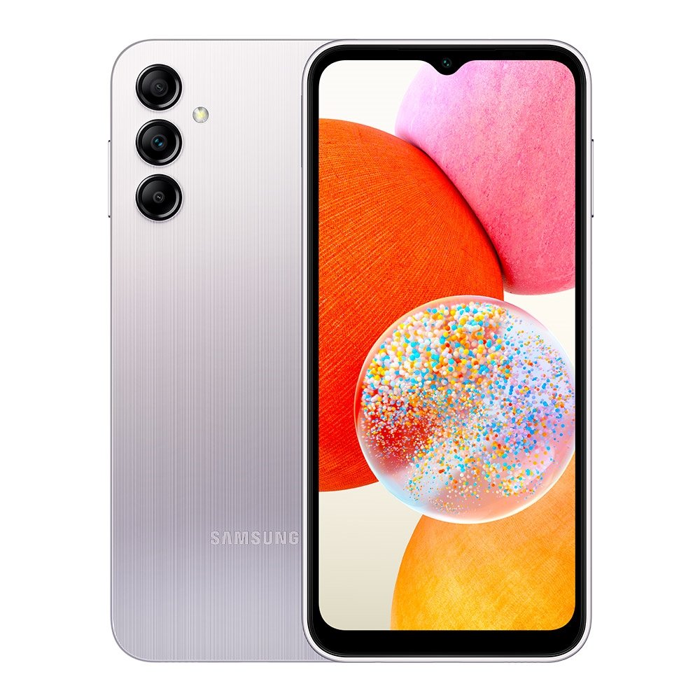 Smartphone Samsung Galaxy A14,Prata, Tela 6.6",4G+Wi-Fi,Câm.Traseira Tripla,Câm.Frontal 13MP,4GB RAM, 128GB