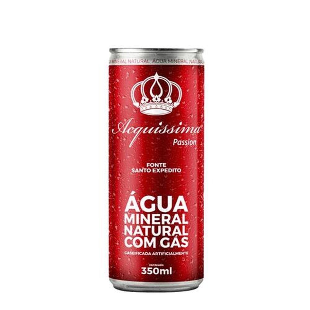 Agua Acquissima Passion com gas Lata 350Ml