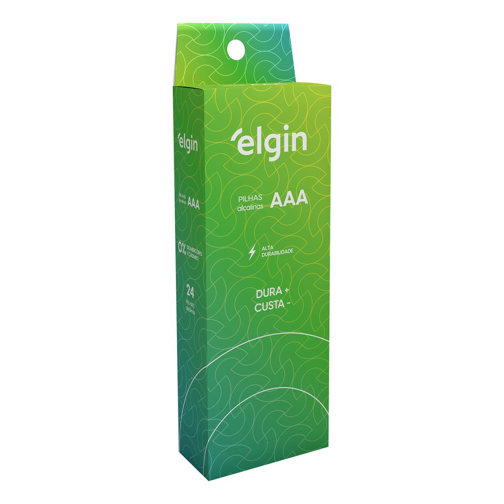 Pilha Elgin Alcalina Palito AAA Caixa com 24 Unidades