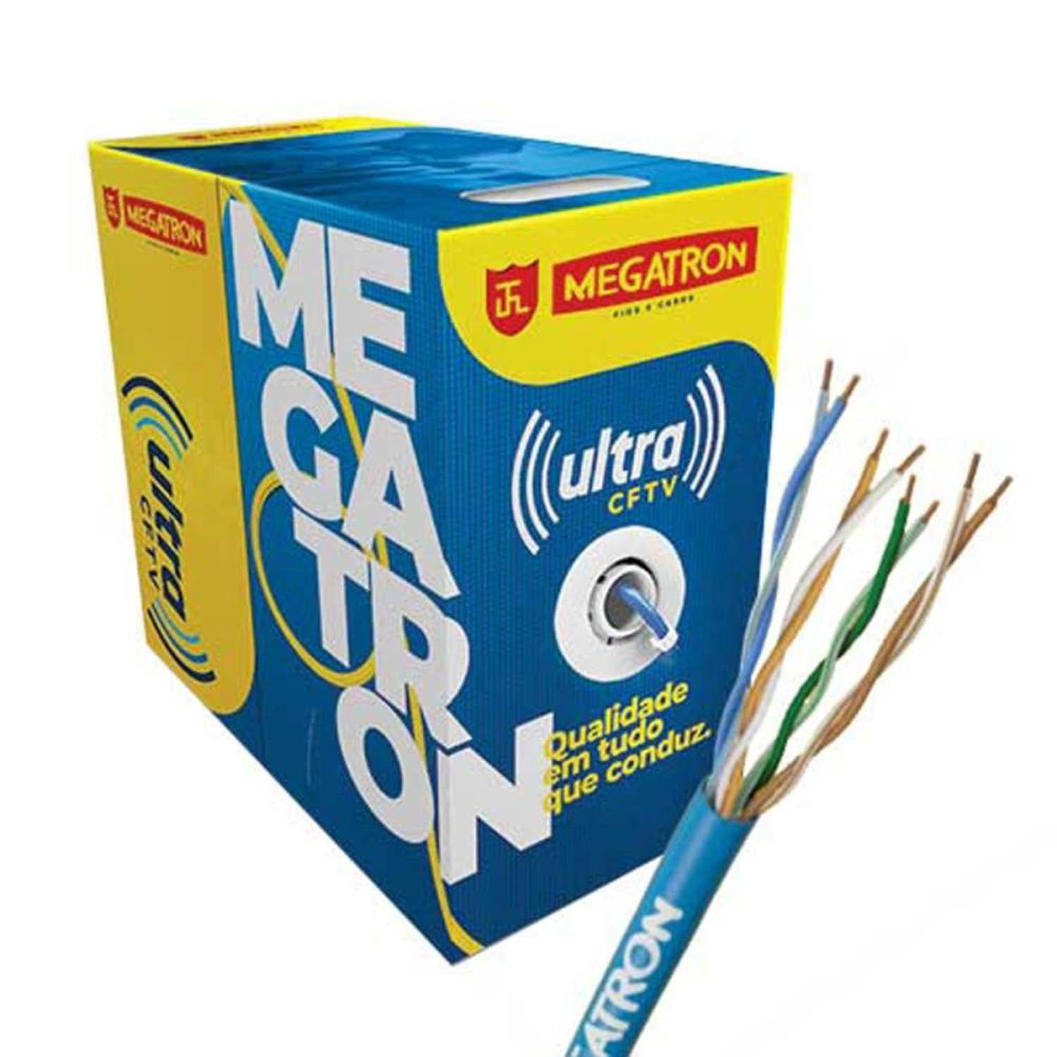 Cabo Ultra Cftv 4px24awg 300m Branco Megatron