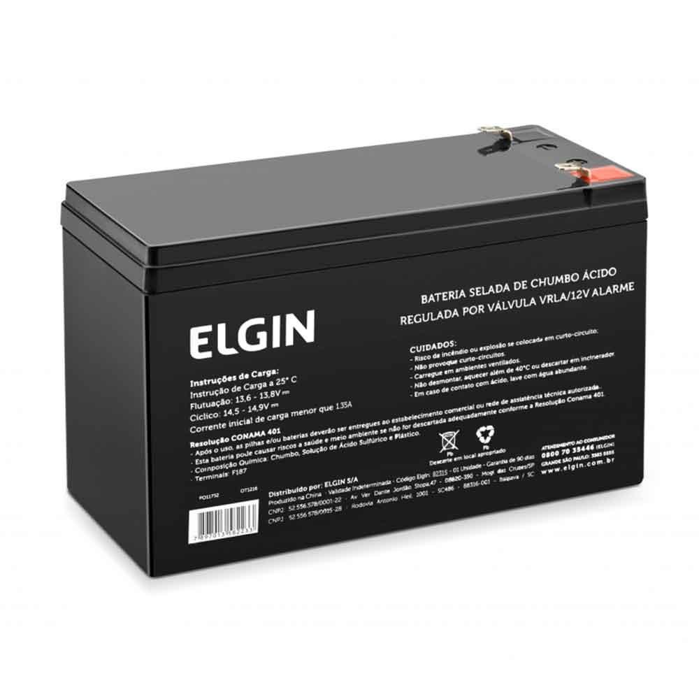 Bateria 12V Chumbo Selada 7Ah VRLA Elgin