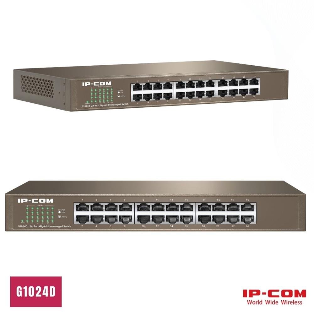 Switch para Rack e Mesa, IP-Com 24 portas Gigabit - G1024D