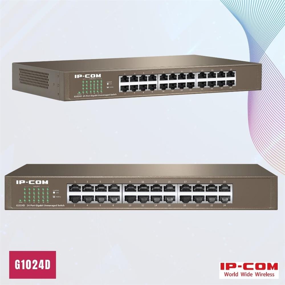 Switch para Rack e Mesa, IP-Com 24 portas Gigabit - G1024D