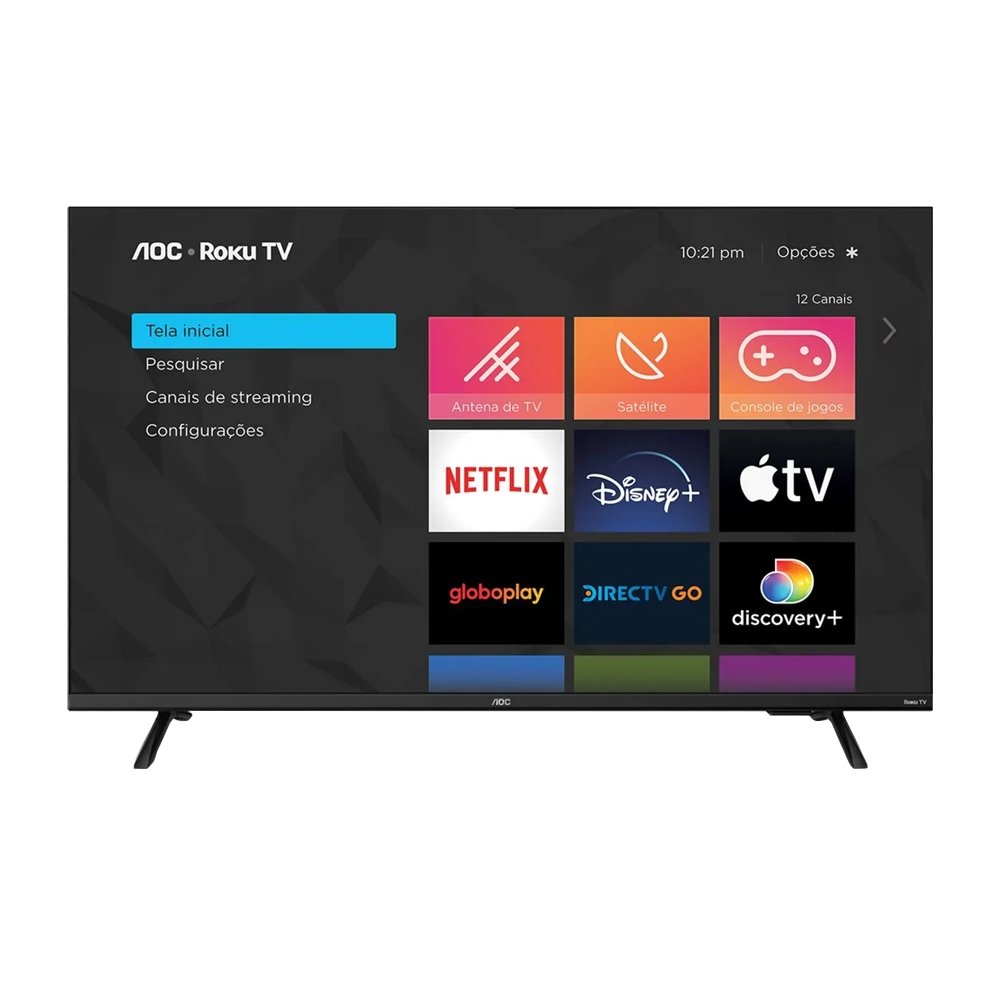 Smart TV LED 43" AOC 43S5135/78G, Full HD com Wi-Fi, 1 USB, 3 HDMI, Controle Remoto com Atalhos, Aplicativo Roku, Miracast, 60Hz