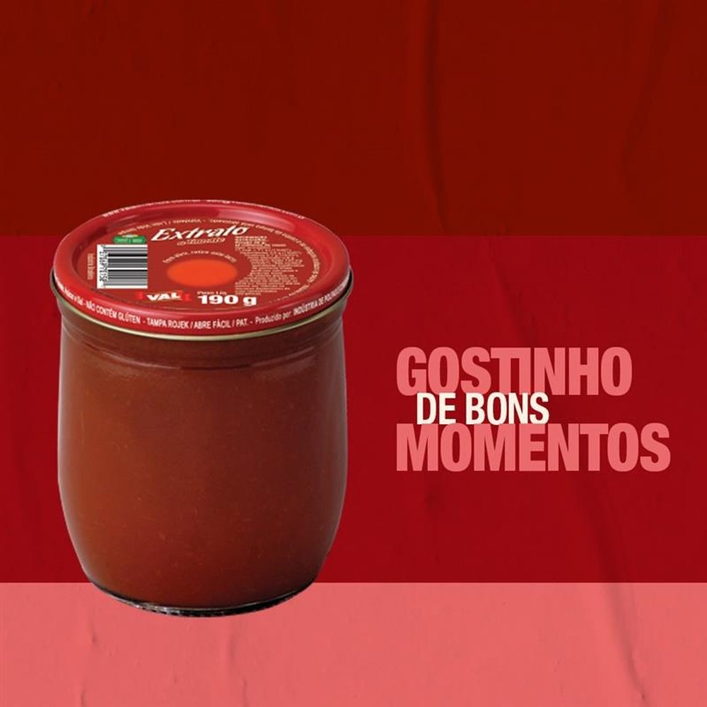 Extrato de Tomate Val Copo de Vidro 190g - Embalagem com 24 unidades
