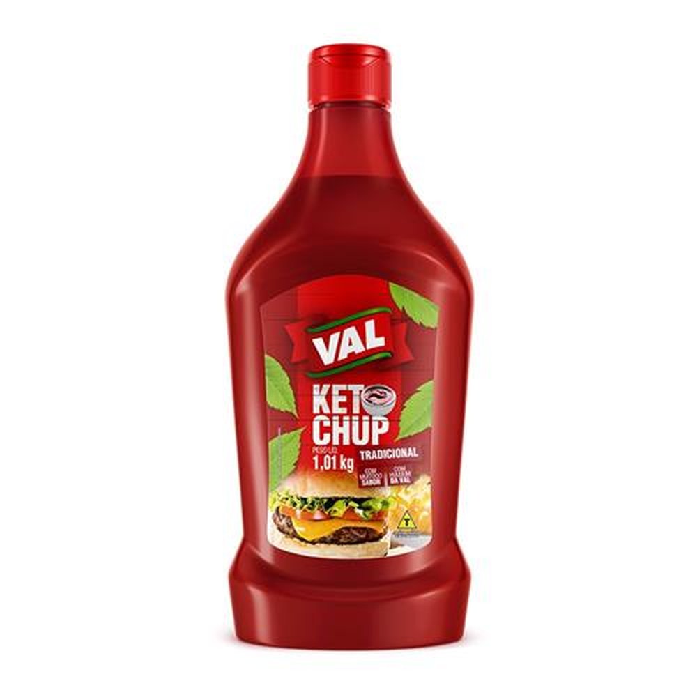 Ketchup Val Tradicional Bisnaga 1,01kg - Embalagem com 9 unidades