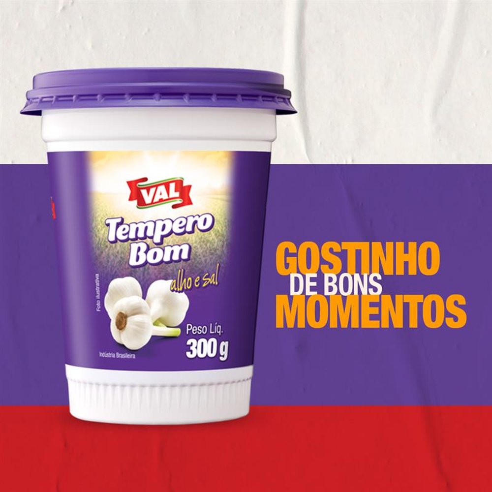 Tempero Val Alho e Sal 300g - Embalagem com 24 unidades