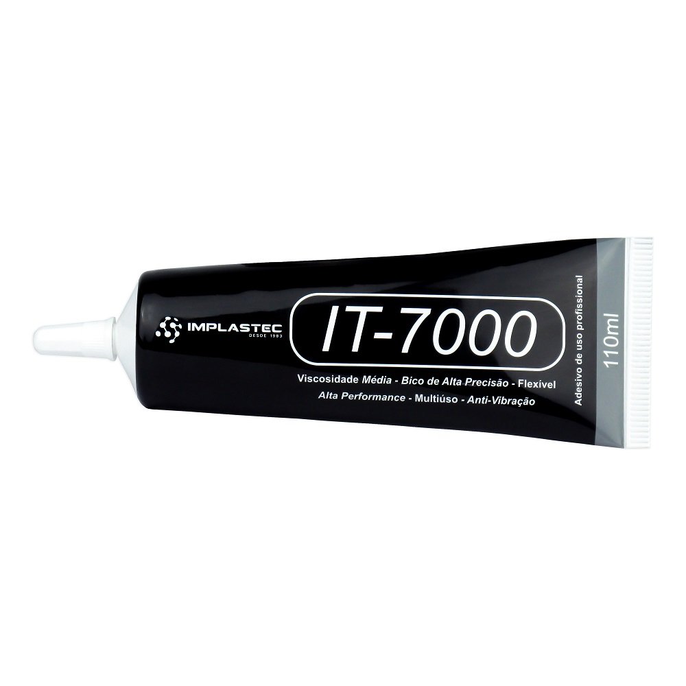 Cola Adesiva Para Celular IT7000 Preto Implastec