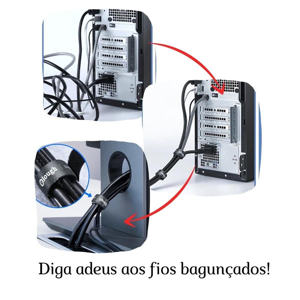 Fita Organizadora De Fios - Prendedor Carrapicho Reutilizável