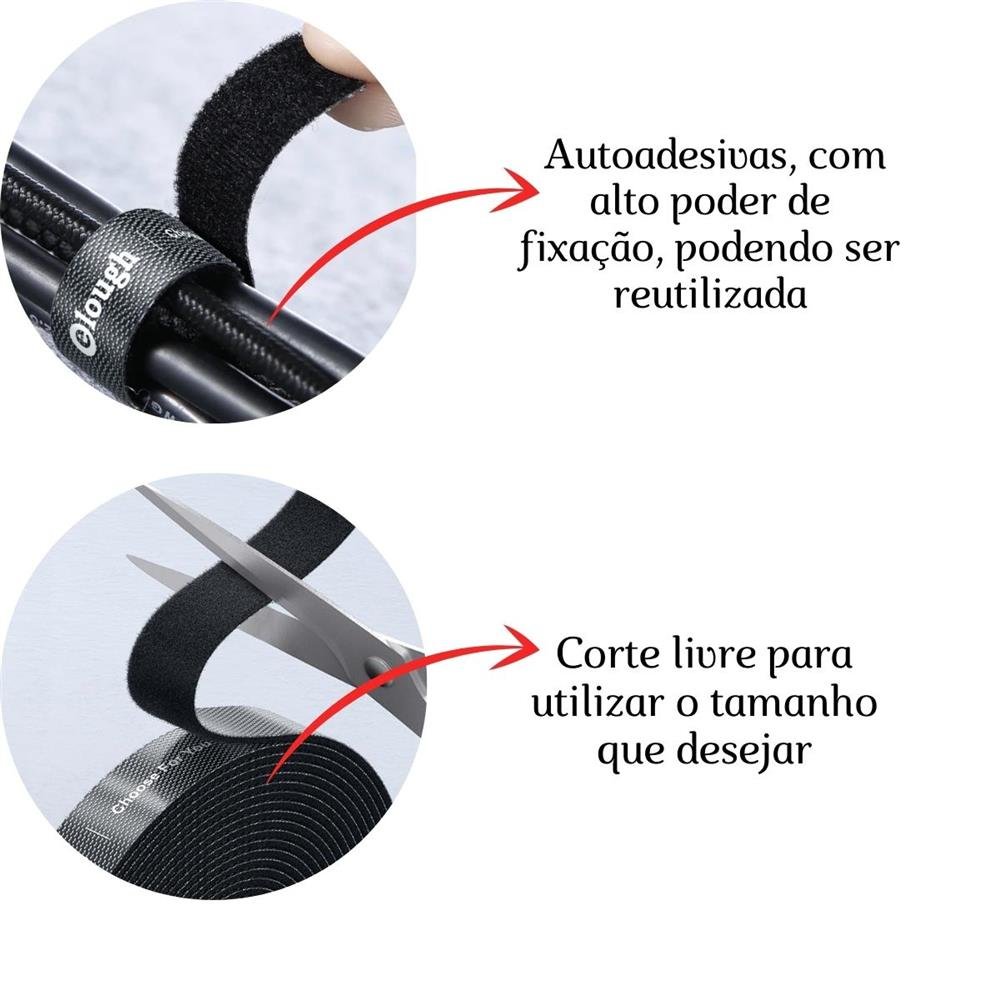 Fita Organizadora De Fios - Prendedor Carrapicho Reutilizável