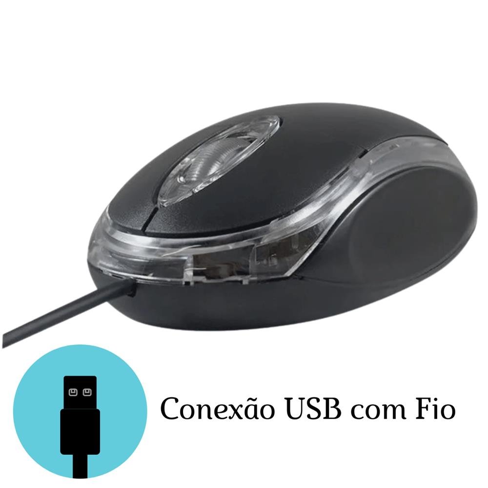 Mouse Com Fio Usb Altomex 800 Dpi Com Scroll 3 Botões Optico