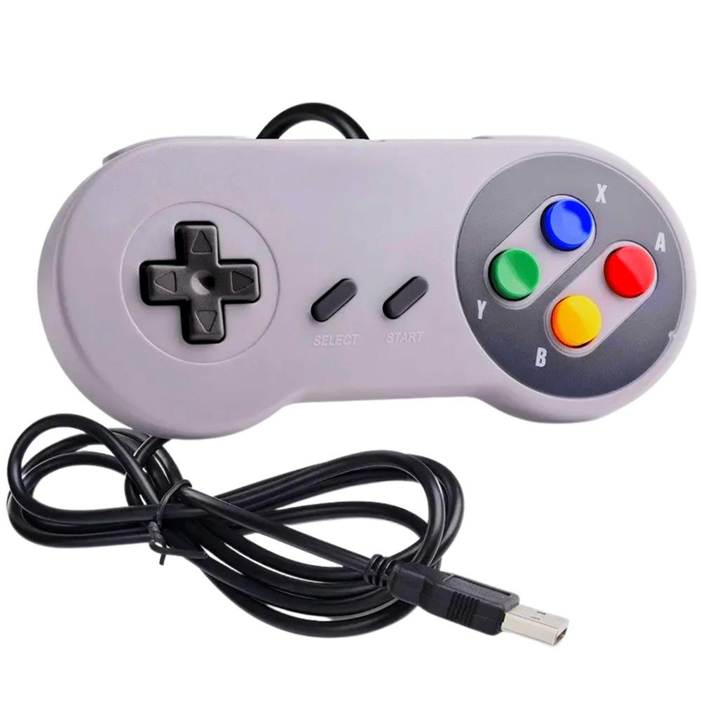 Controle Super Nintendo Com Fio Usb 1,5 Metros