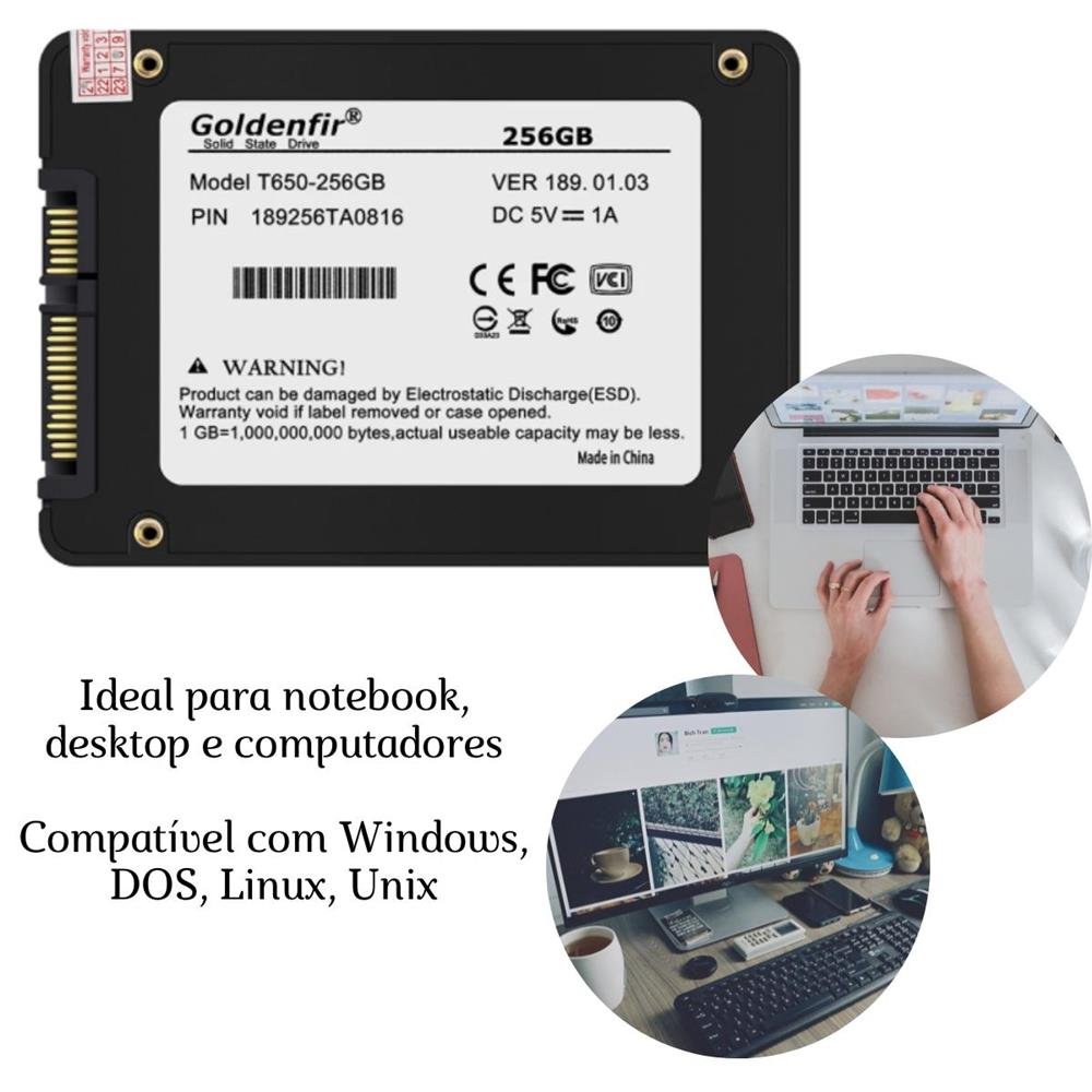 Ssd 120Gb Sata 2,5" 550/400 Mb/S Goldenfir T650