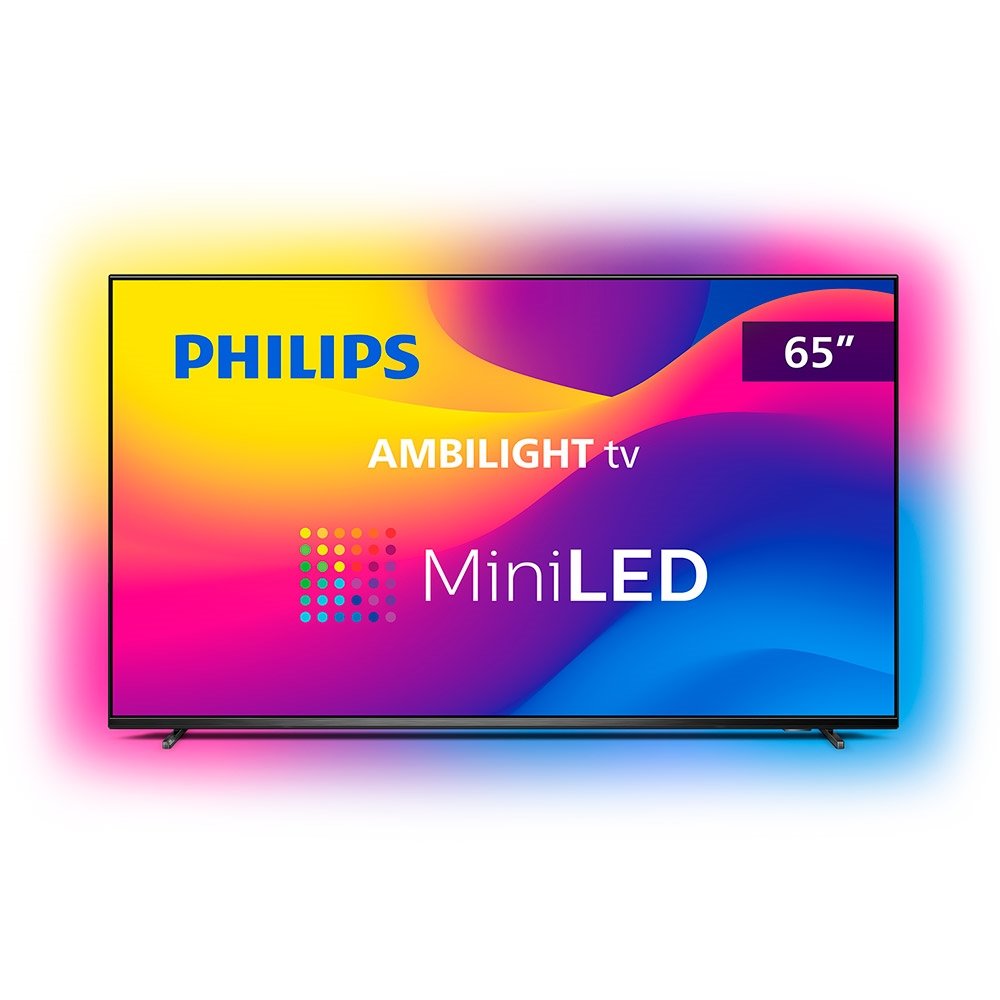 Smart TV Mini LED 65" Philips 65PML9507/78 4K UHD Android com Wi-Fi, 3 USB, 4 HDMI, Ambilight, Freesync Premium, 120Hz