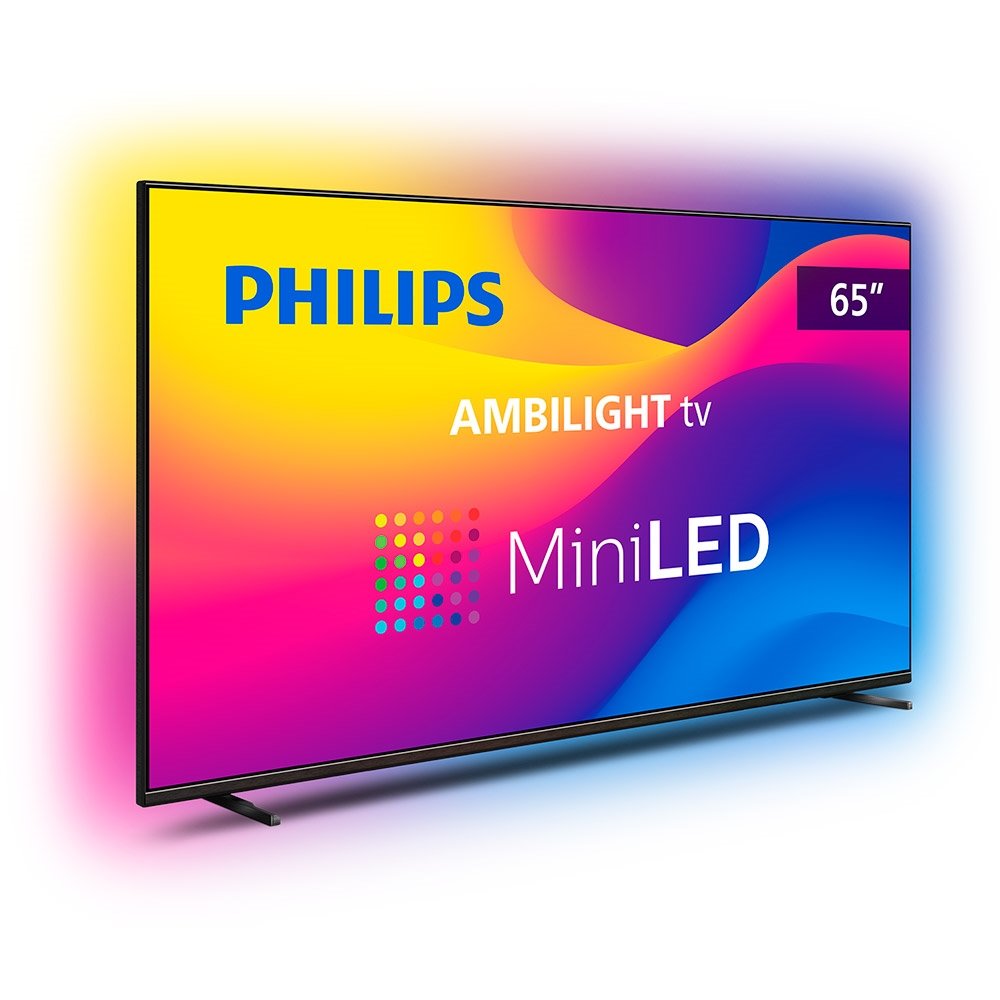 Smart TV Mini LED 65" Philips 65PML9507/78 4K UHD Android com Wi-Fi, 3 USB, 4 HDMI, Ambilight, Freesync Premium, 120Hz