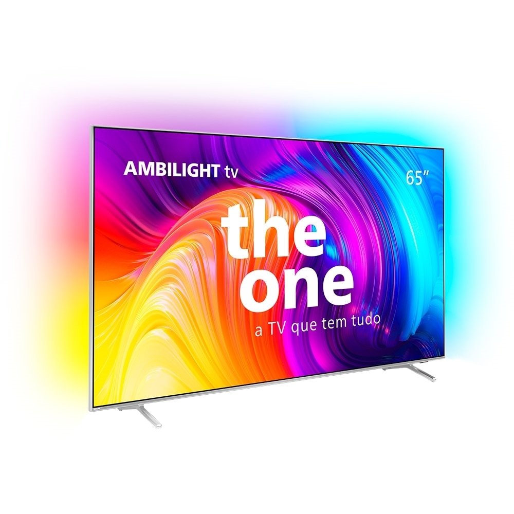 Smart TV LED 65" Philips The One 65PUG8807/78 4K UHD Android com Wi-Fi, 2 USB, 4 HDMI, Ambilight, AMD FreeSync, 120Hz