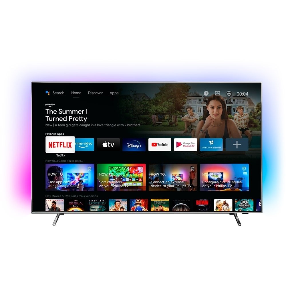 Smart TV LED 65" Philips The One 65PUG8807/78 4K UHD Android com Wi-Fi, 2 USB, 4 HDMI, Ambilight, AMD FreeSync, 120Hz