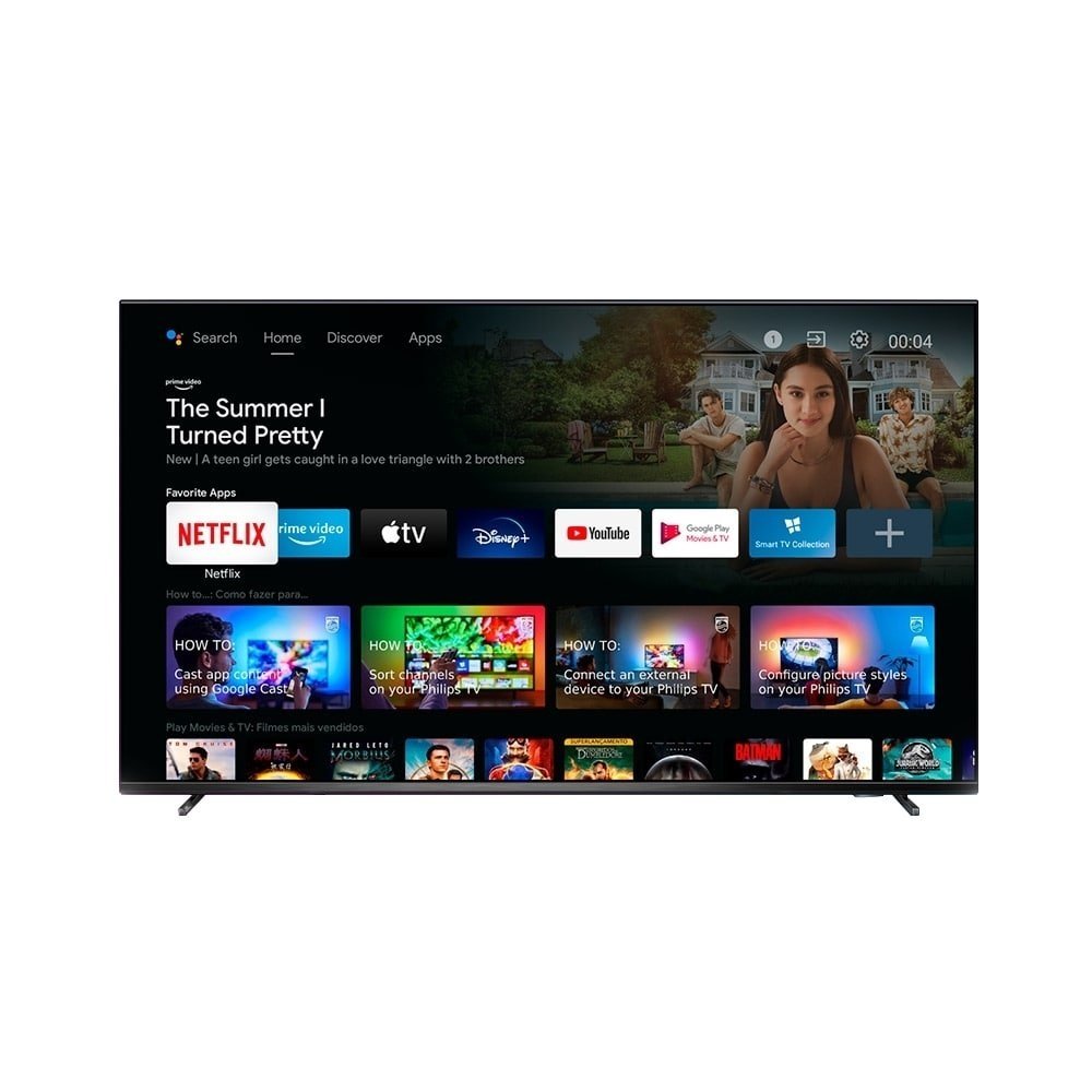 Smart TV Mini LED 75" Philips 75PML9507/78 4K UHD Android com Wi-Fi, 3 USB, 4 HDMI, Ambilight, Freesync Premium,120Hz