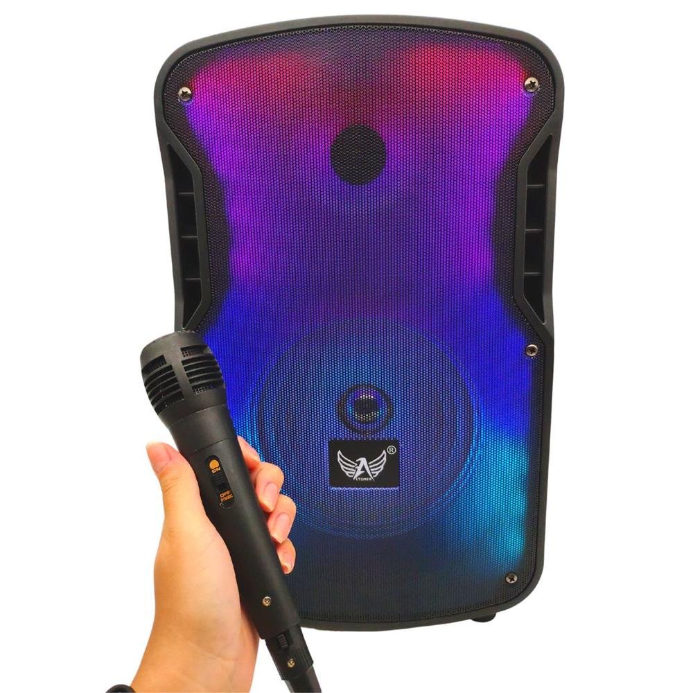 Caixa De Som Bluetooth Com Microfone Usb Controle Remoto Radio Recarregável