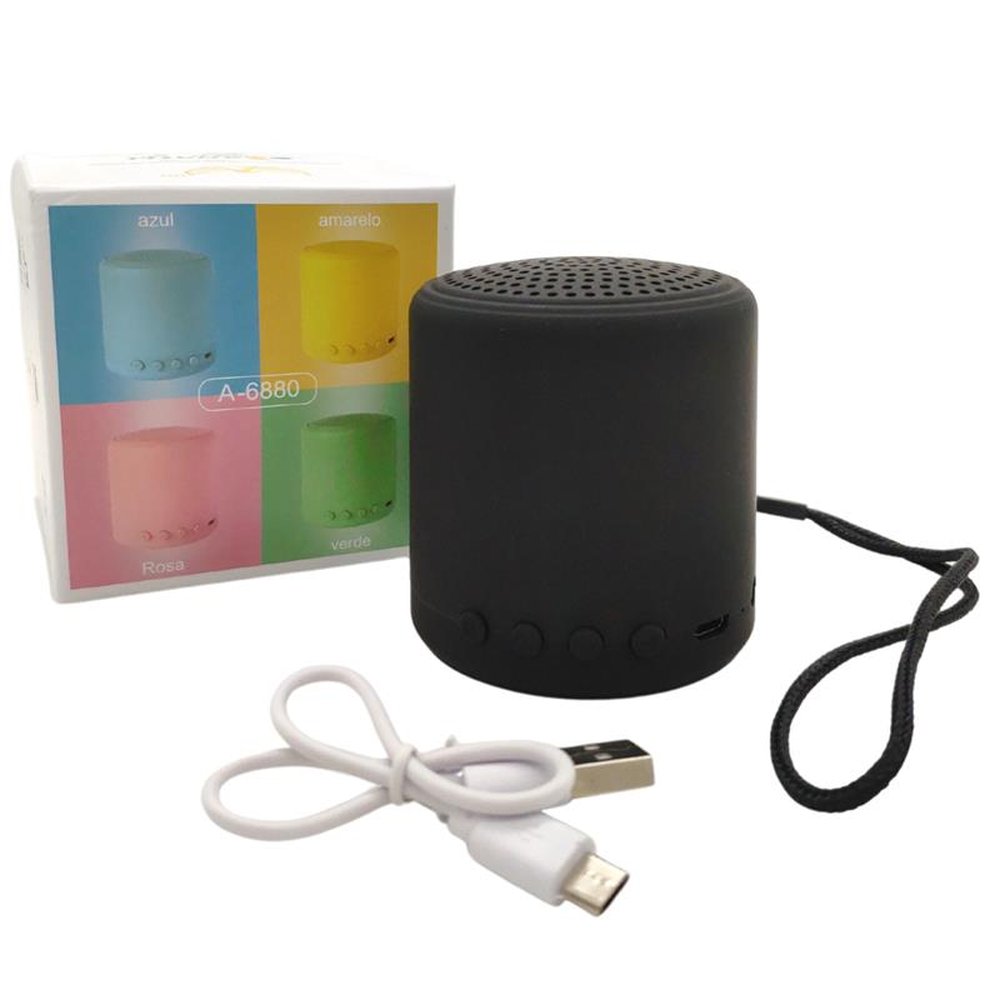 Mini Caixa De Som Portátil Recarregável Micro Sd Bluetooth Rádio Fm Auxiliar P2