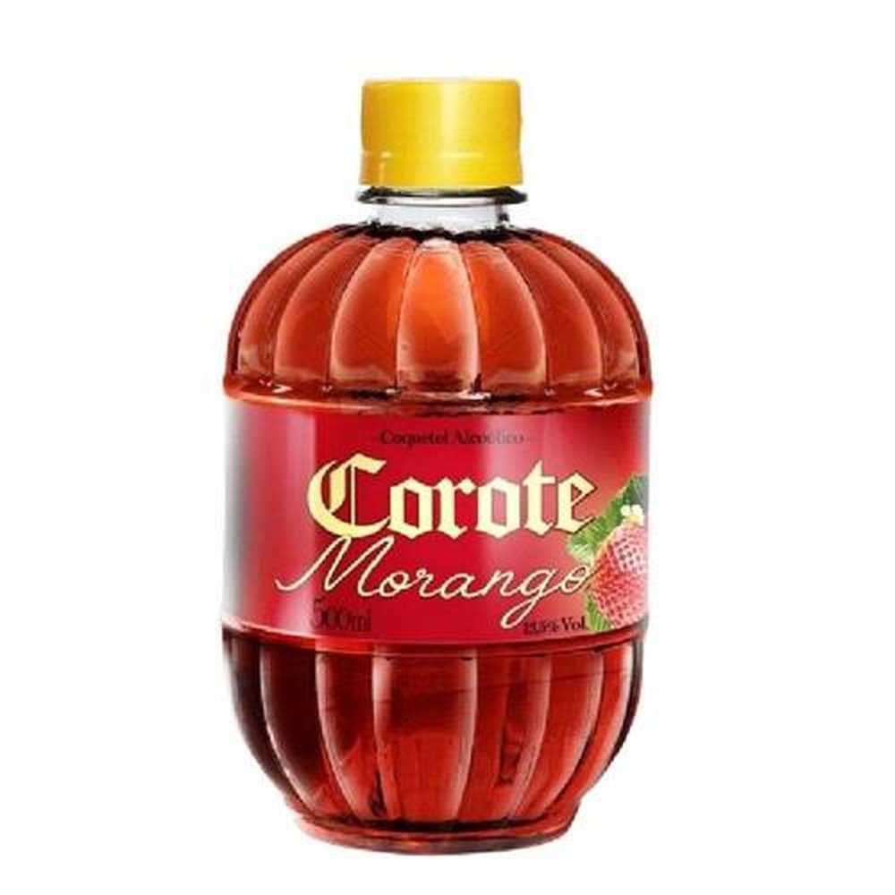 Cachaca Corote Sabor Morango 500ml - Caixa com 12 Unidades