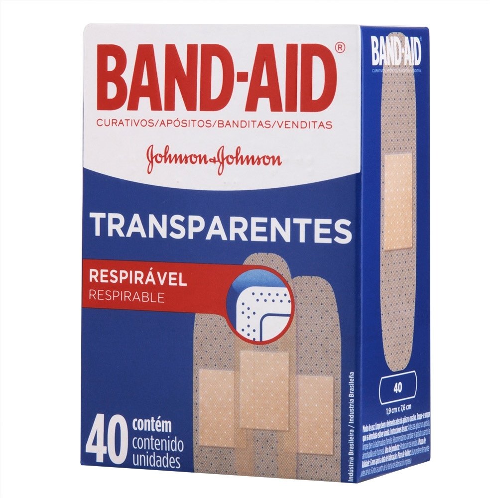 Curativo Band-Aid Johnson Transparente 6 Embalagens com 40 Unidades
