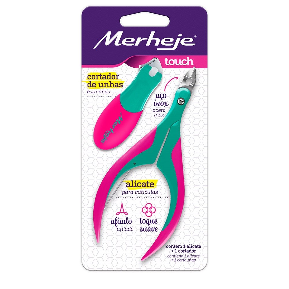 Alicate para Cutícula + Cortador de Unhas Merheje Touch