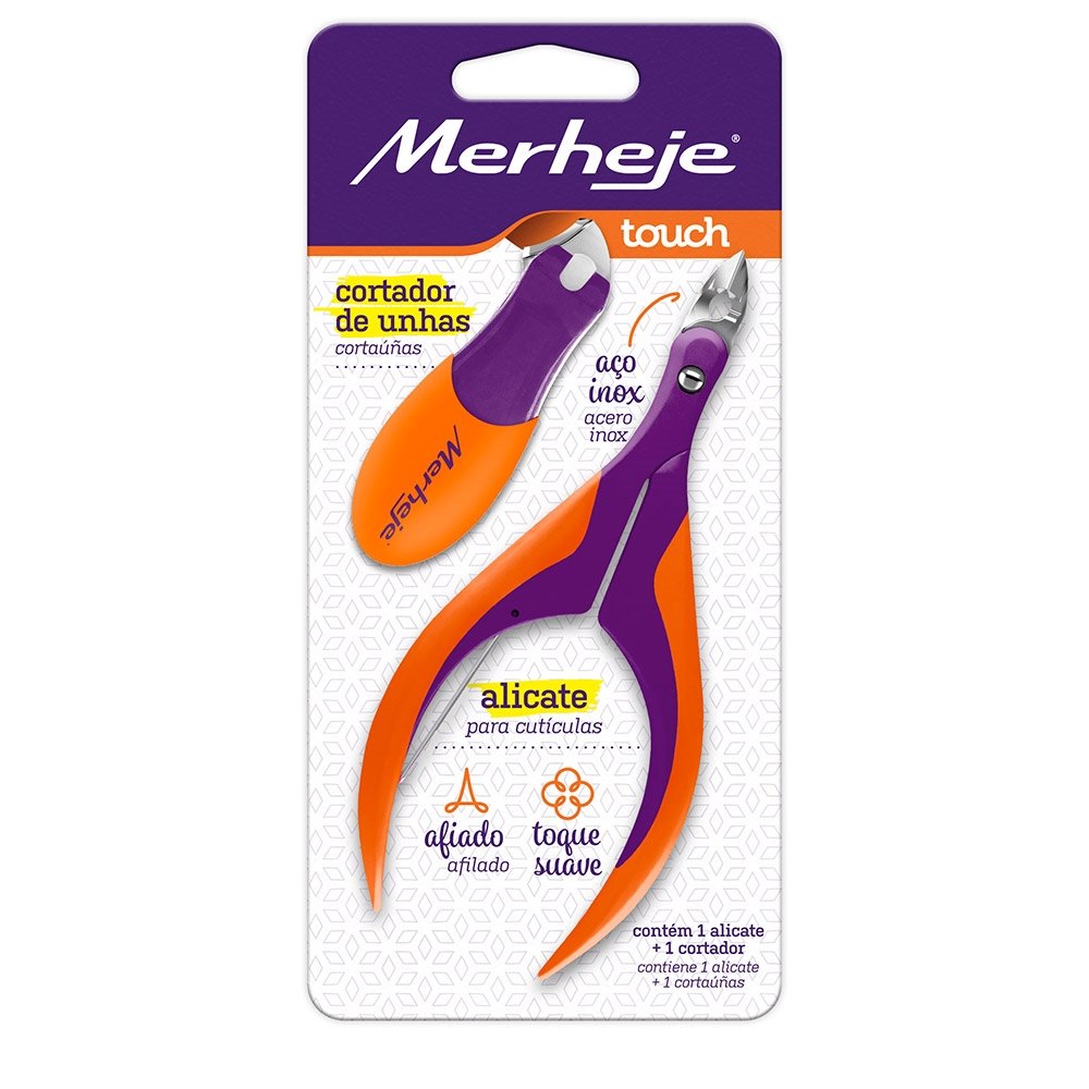 Alicate para Cutícula + Cortador de Unhas Merheje Touch