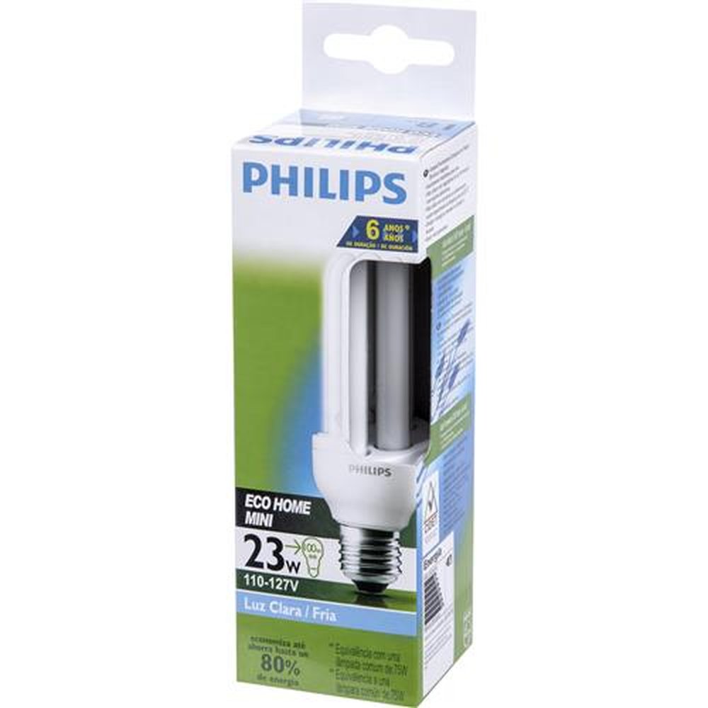 Lâmpada Philips Eletrônica 3U Eco Home Stick 23W Branca 6000H 6500K 110V
