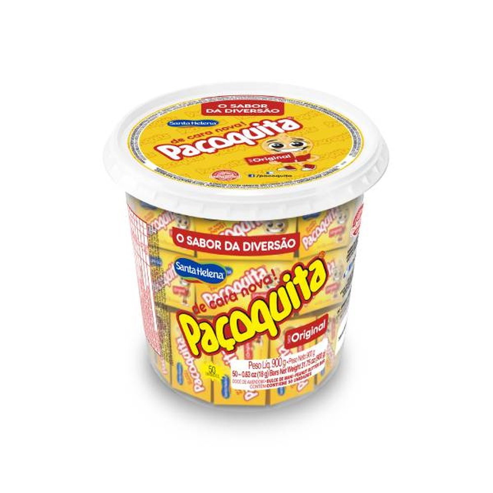 Paçoquita Quadrada Individual Pote Com 50 Unidades Santa Helena