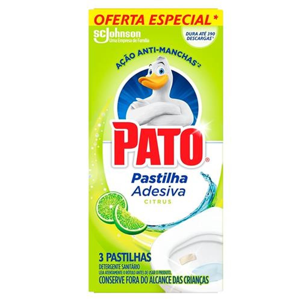 Pastilha Adesiva Pato Citrus 3Un 20% Desc.