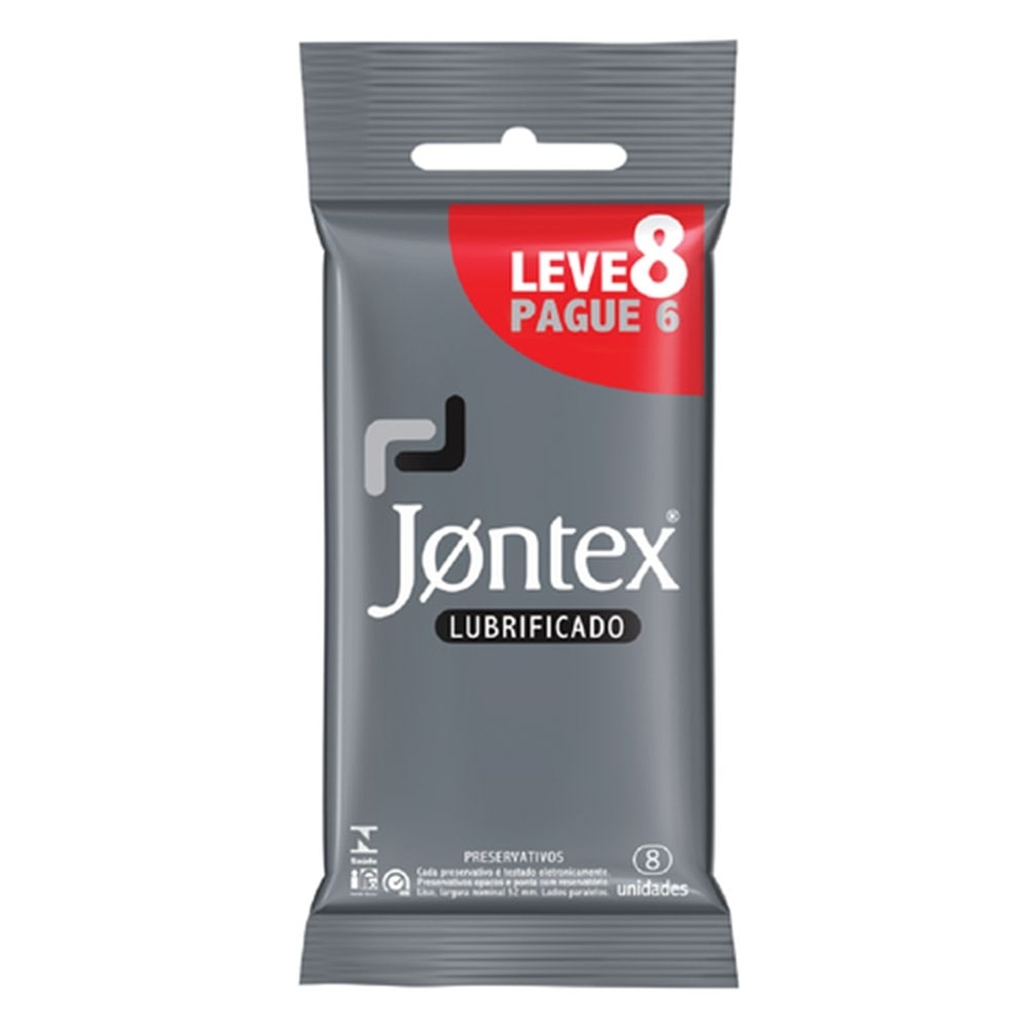 Preservativo Jontex Lubrificado - Embalagem com 8 Unidades